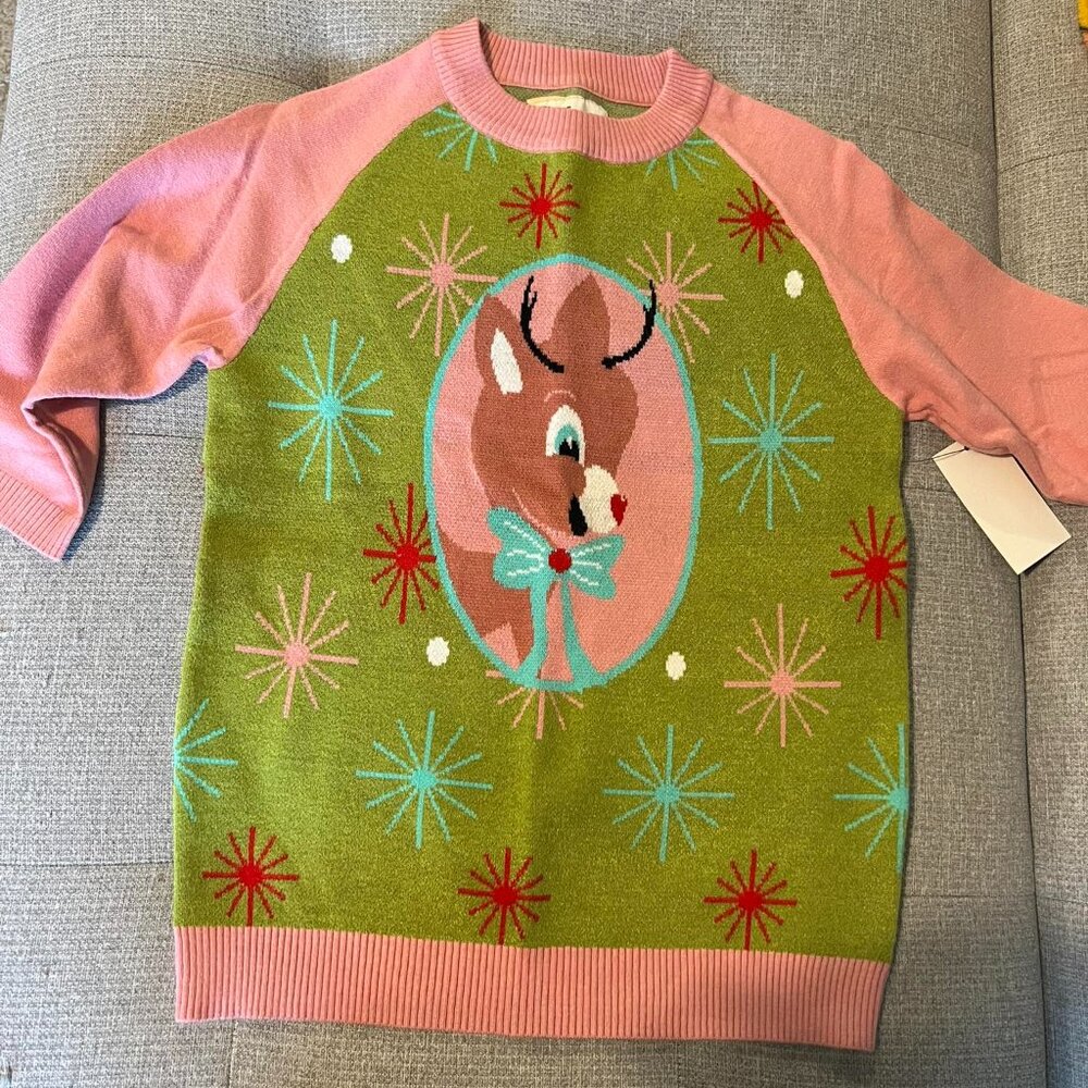 The Oblong Box Shop Rudolph Sweater NWT L